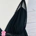 Betsey Johnson black sheer negligee lace pink bow
