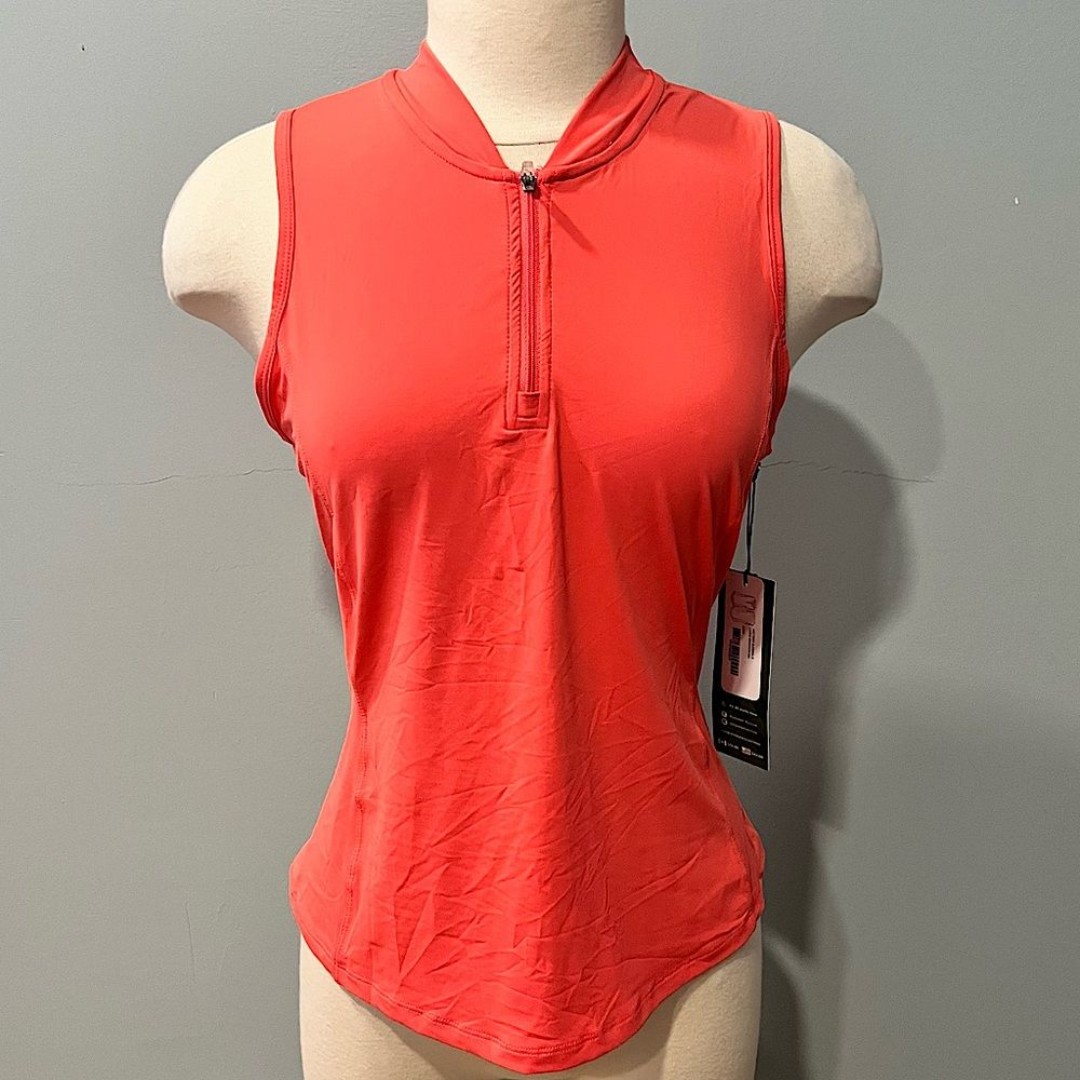 NWT Kyodan Golf Coral Sleeveless Leader 1/4 Zip Top Size Small
