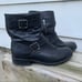 Frye Vicky Engineer Boots black buckle leather 11B Style 3478817