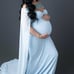 Blue Maternity Dress with cape