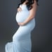 Blue Maternity Dress with cape