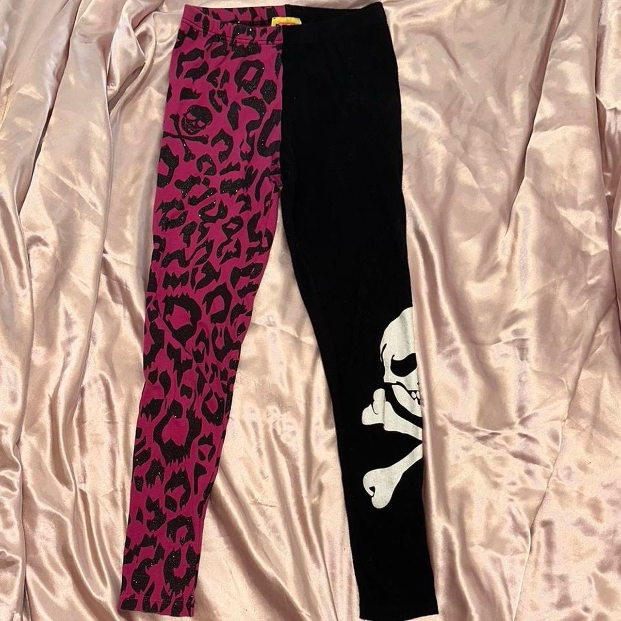 One of a kind Japanese skull cheetah print leggings