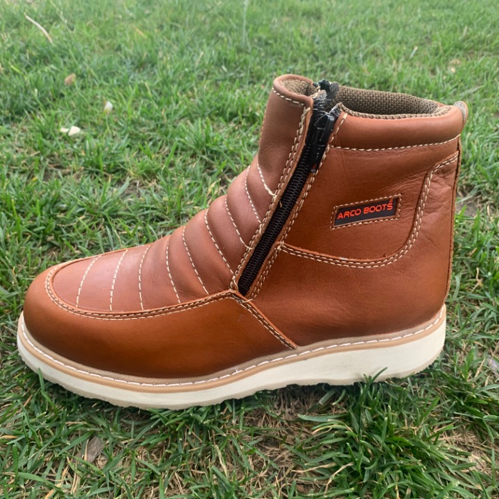 MEN'S WORK BOOTS LEATHER ZIP UP 7 339