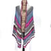 Womens Handmade Triangular Stripe Crochet Afghan Wrap Shawl Multi-Color One Size