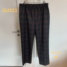 GUCCI Symbol Check Pants 48 Slacks Easy Pants
