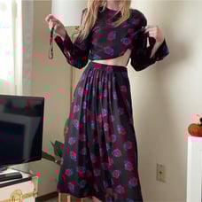 Vintage PENDLETON Floral Print Blouse Skirt Set