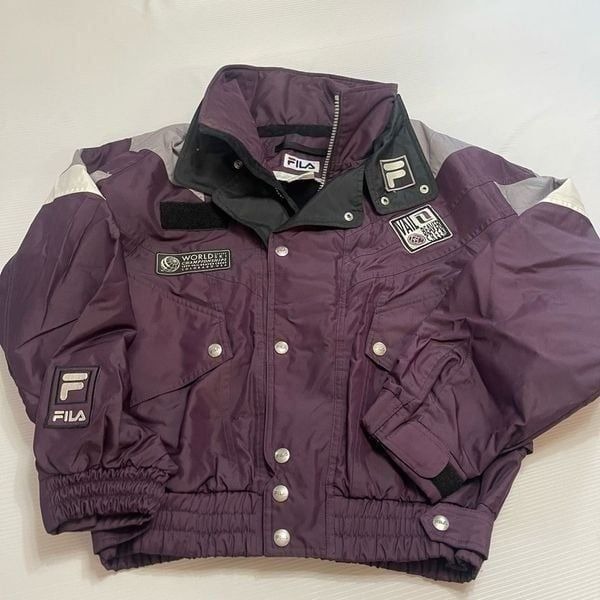 Vtg Fila Alpine Parka Ski Coat Purple Men’s Med-Large 1999 World Championships