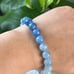 9mm stretchable blue aquamarine bracelet