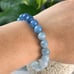 9mm stretchable blue aquamarine bracelet
