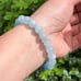 9mm stretchable blue aquamarine bracelet