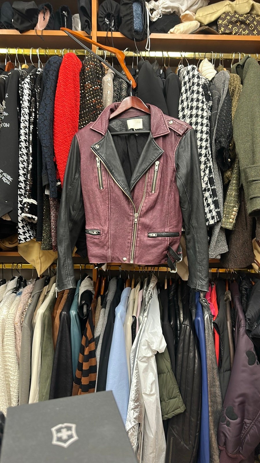 IRO Distresses 2 toned Leather Jacket