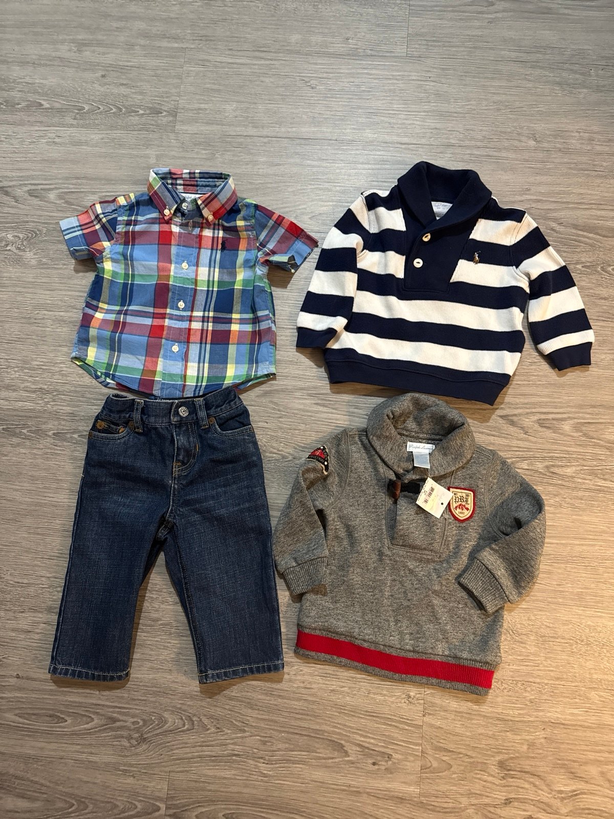 Ralph Lauren Baby Boy 4 Piece Bundle all Size 9 Month & all Ralph Lauren LN/New