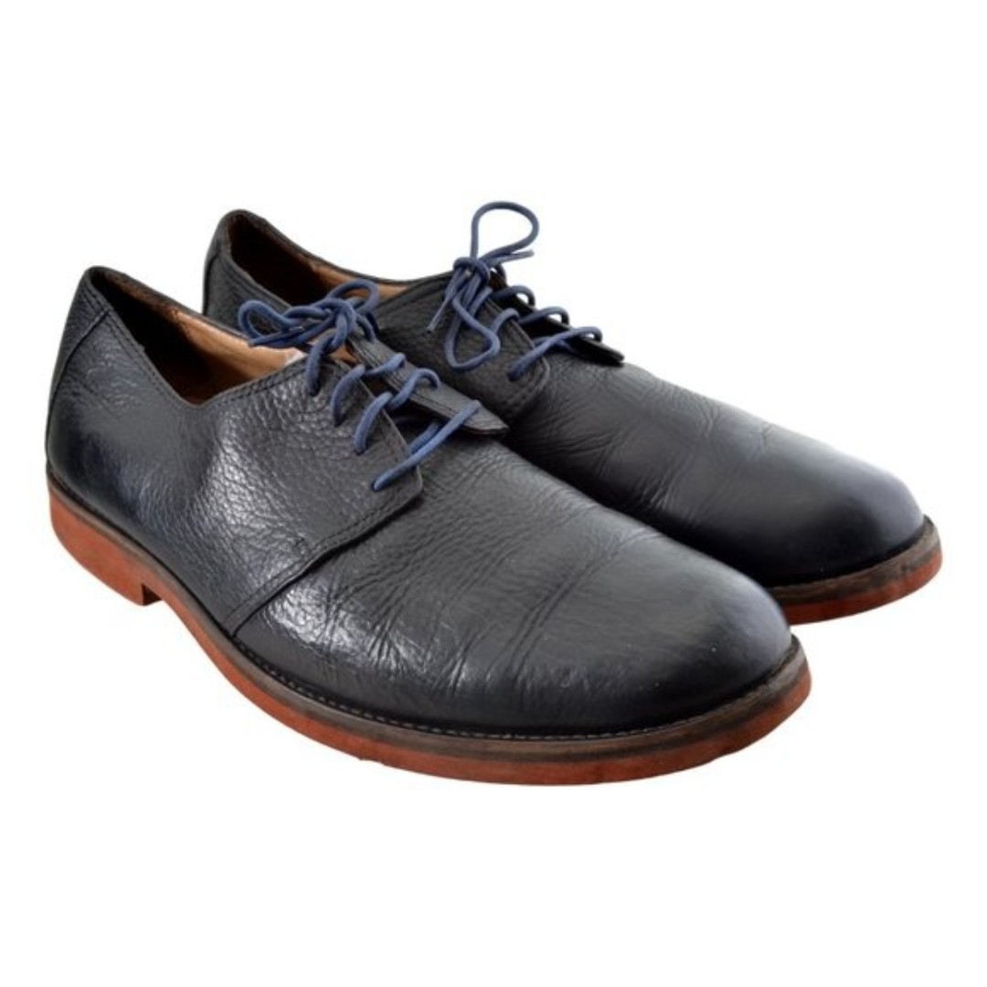 14TH & UNION Black Leather Almond Toe Casual Derby