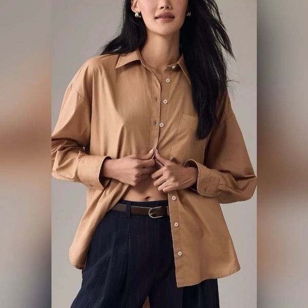 Anthropologie Maeve Bennet Button Down Top M