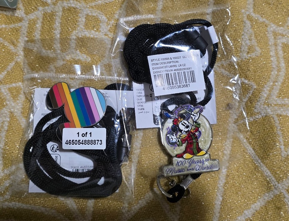Disney Cast Member Lanyard Set – Pride & 100 Years of Music & Wonder – Exclusive