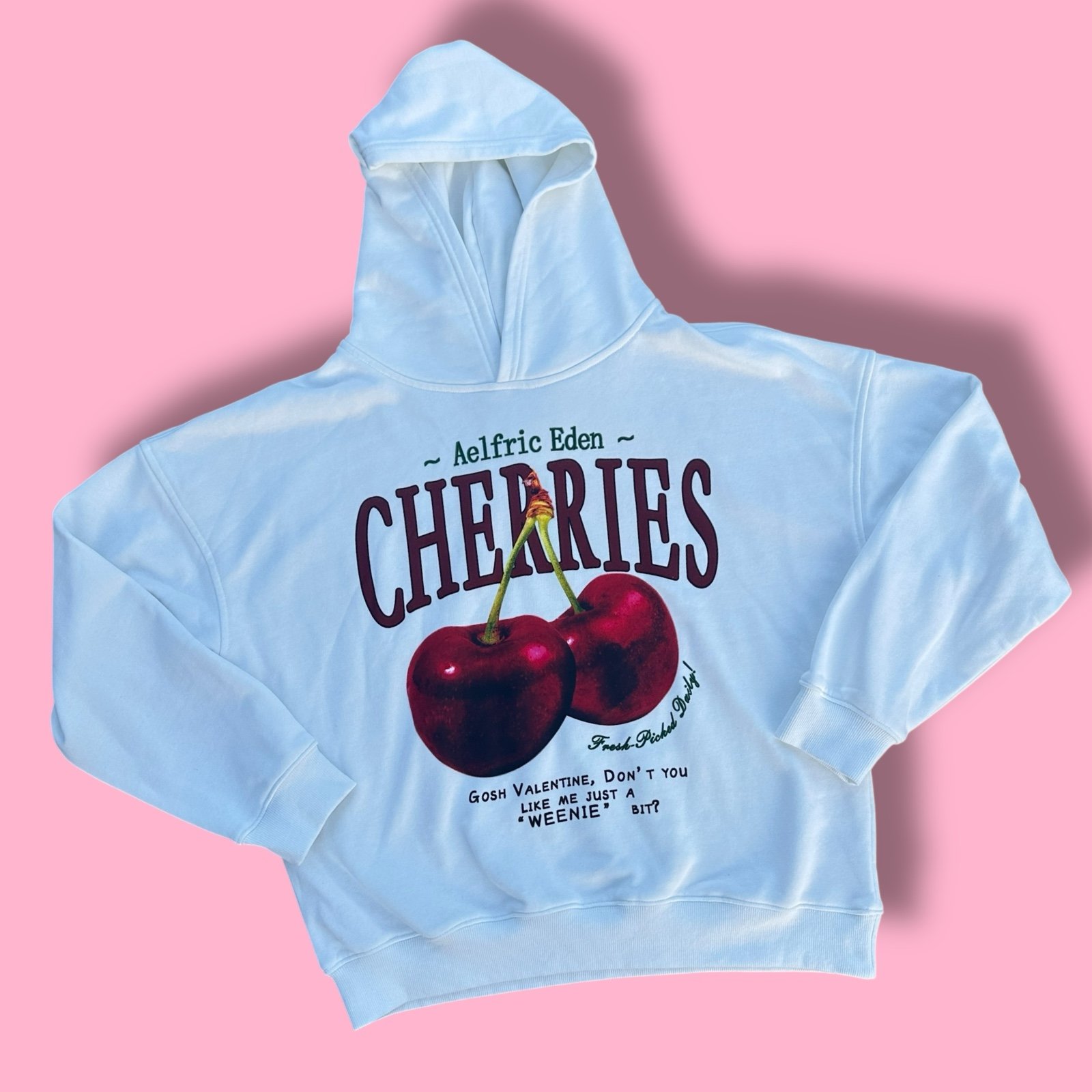 Aelfric Eden Cherries Graphic Hoodie size Small