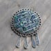 Sterling Silver Taxco Mexico Brooch/Pendant Inlay Crushed Lapis Turquoise READ