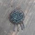 Sterling Silver Taxco Mexico Brooch/Pendant Inlay Crushed Lapis Turquoise READ