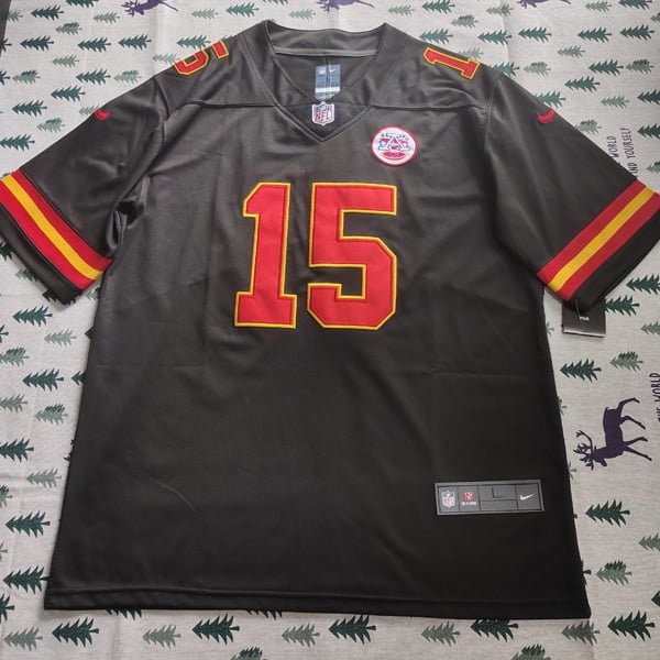 Pat Mahomes #15 Black Jersey