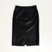 Vintage Genuine Leather Split-Front Pencil Midi Skirt in Black | Size 4