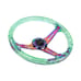 NEW TRD Universal 6-Hole 350mm Deep Dish Green Crystal Bubble Steering Wheel
