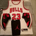 Jordan 1 Satin Bred with Chicago Bulls Jersey