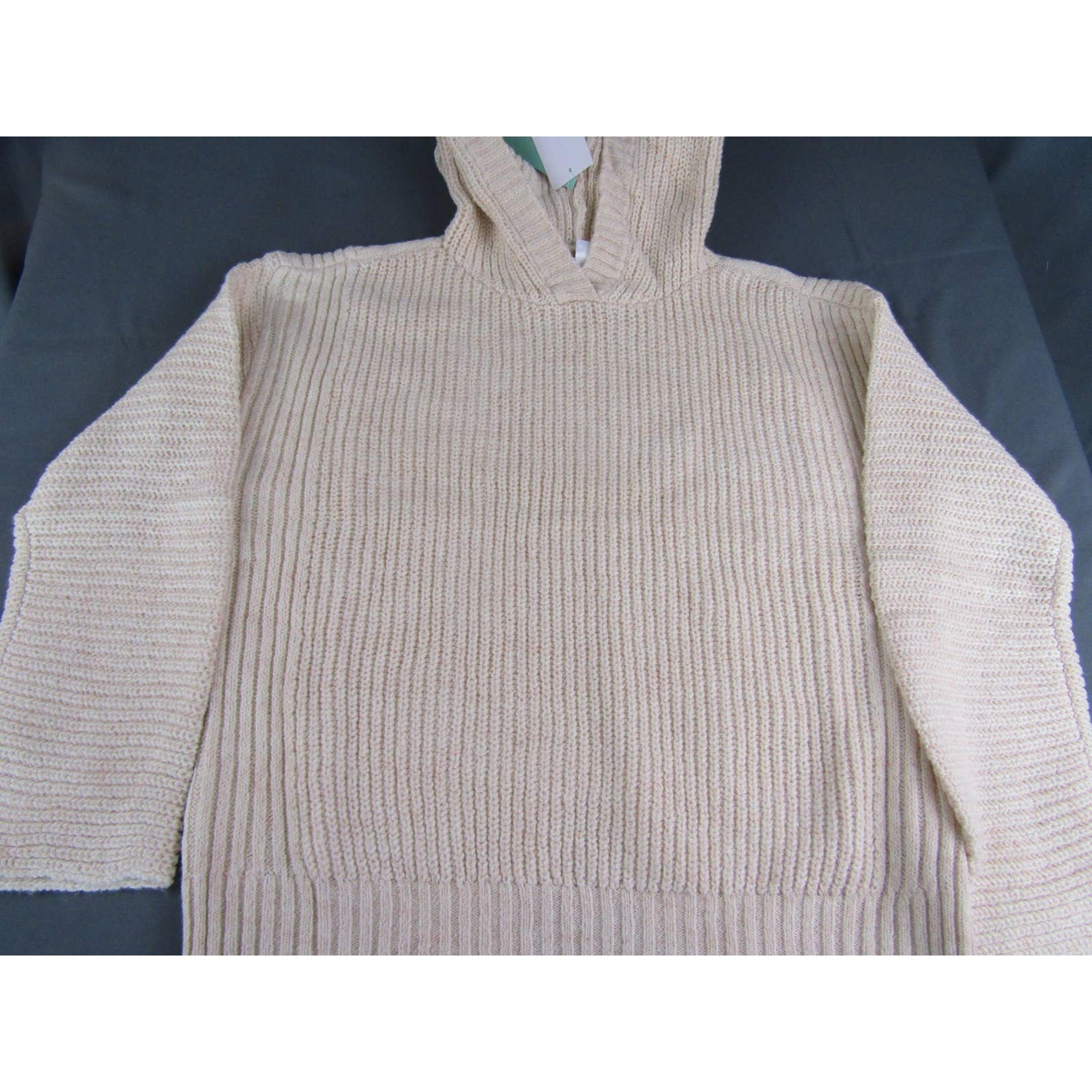 Abound Adult Hooded Knit Pullover Beige Sweater Womens Small 5010NOL
