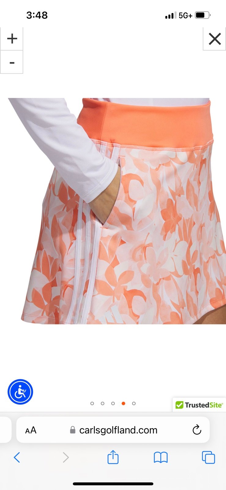 NWT Adidad Coral Fusion Golf Skort Rose Zhang XL