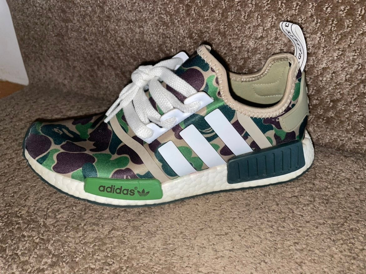 Adidas NMD R1 bape olive cameo