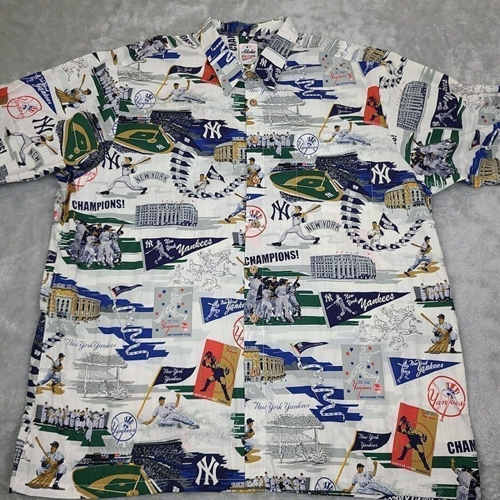 Reyn Spooner New York Yankees MLB Mens Shirt Hawaiian Aloha Rayon Sleeveless 3XL