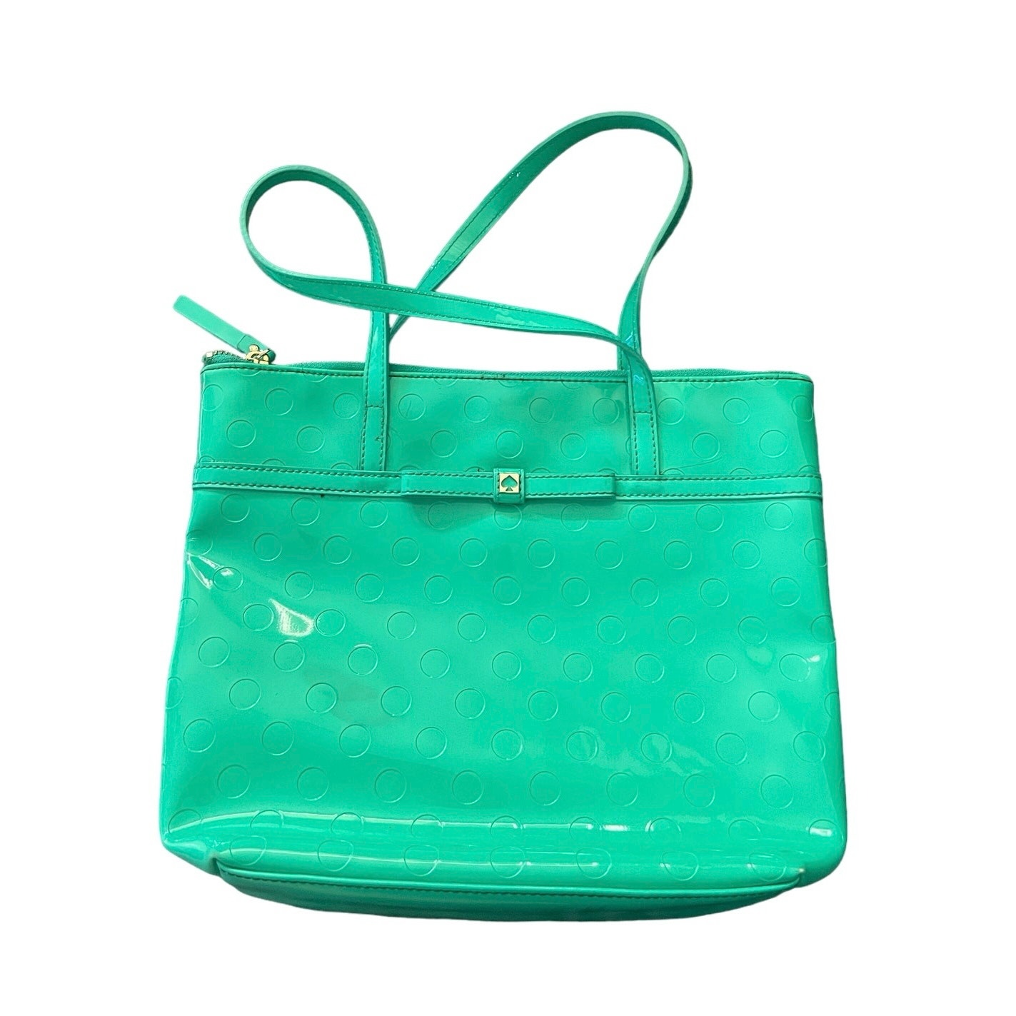Vintage Spring Kate Spade Camelia Jeralyn Bow Green polka dot Shoulder Bag