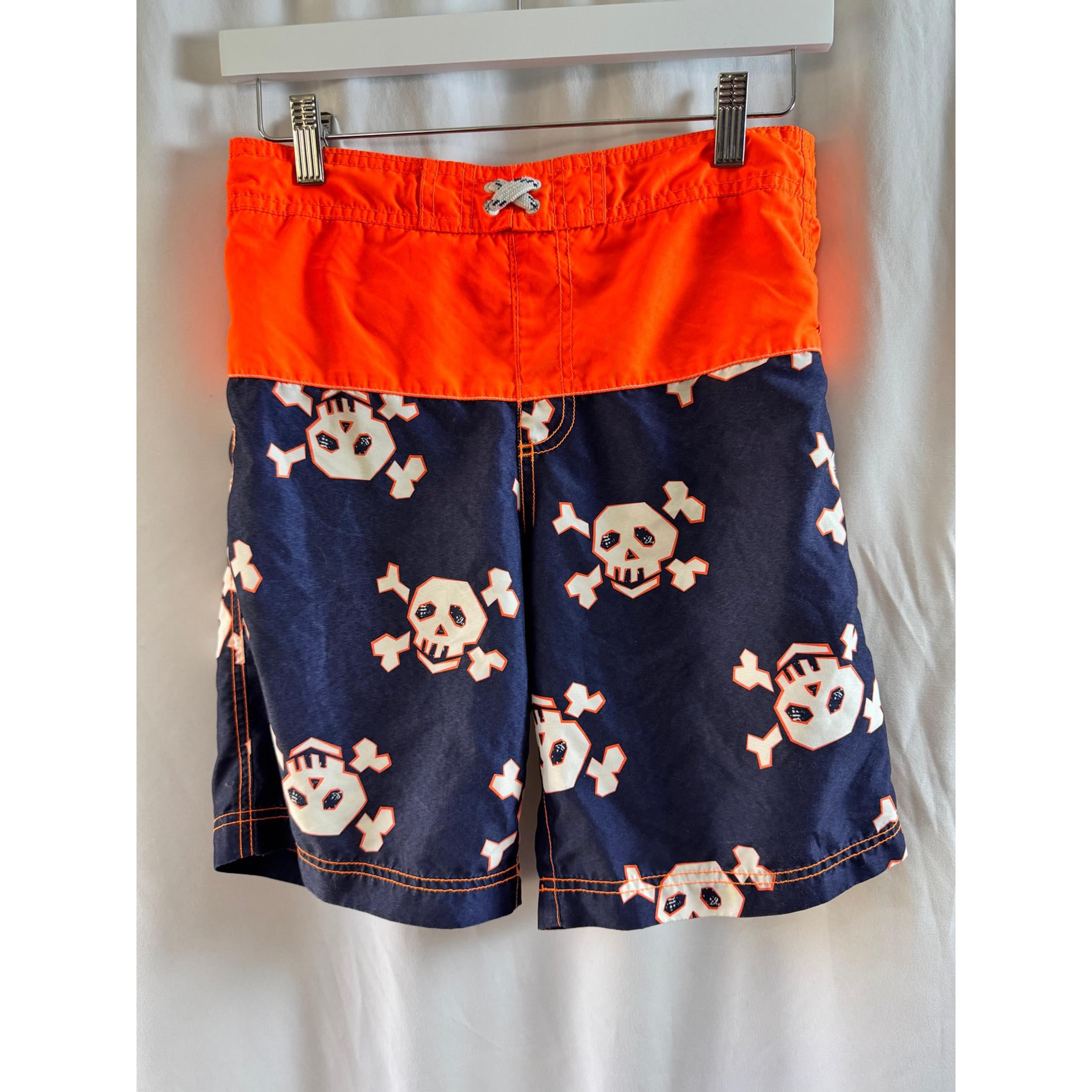Boys' Place 1989 Skull Print Swim Trunks - Size Large (10-12)