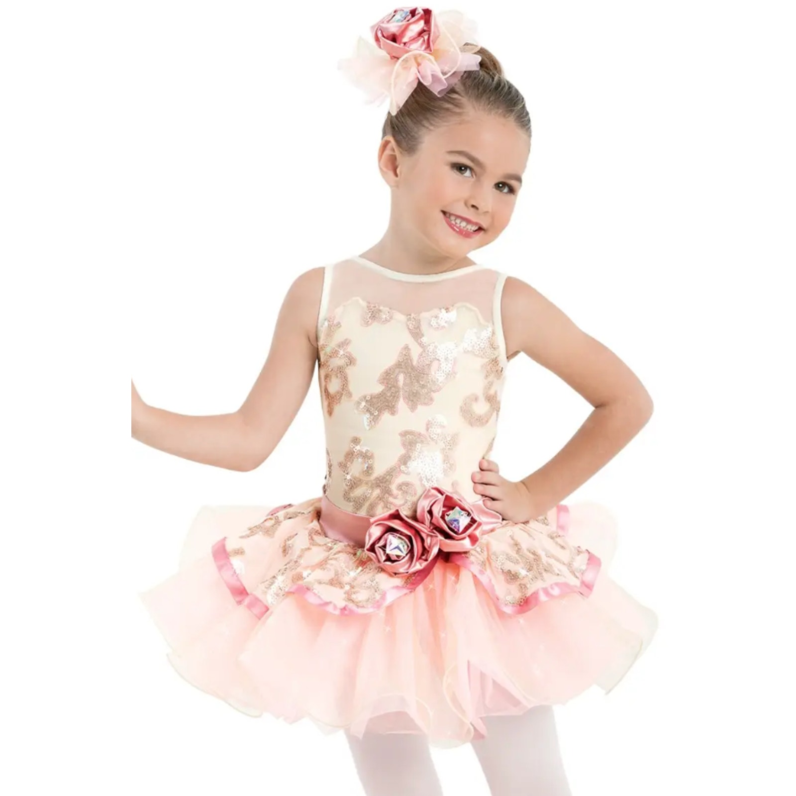 Dance Costume Intermediate Child Ivory Weissman 10798 Ballet Sequin Tutu Dress