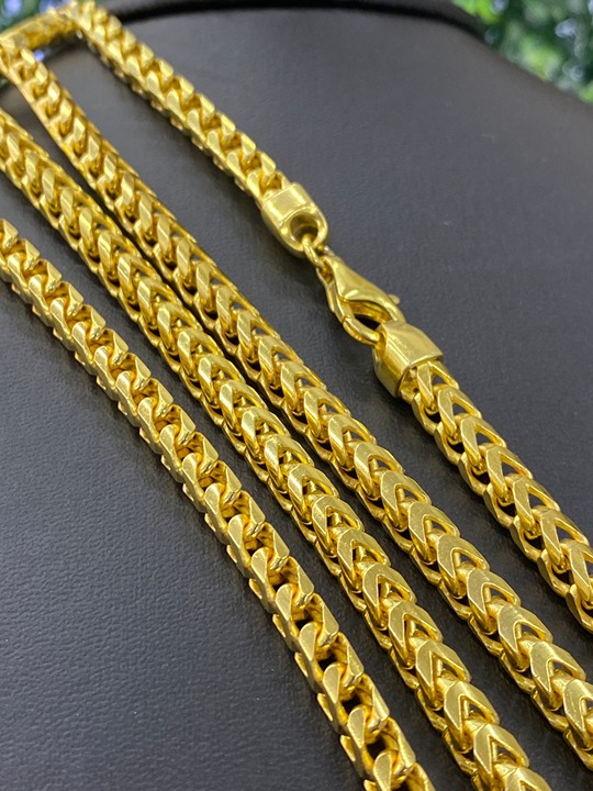 Necklace 36 Franco Chain Silver Bath Gold Vermeil Jewelry Cadena Hombres