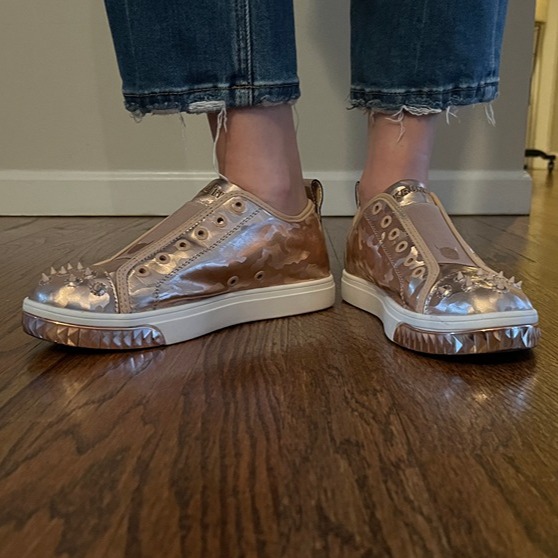 Kruzin Neo Crazy Horse Low Camo Champagne Leather Women Slip On Sz 7
