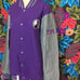 L-R-G Lifted Research Group Letterman Jacket Lion 2XL Purple Grey Varsity Coat