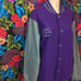 L-R-G Lifted Research Group Letterman Jacket Lion 2XL Purple Grey Varsity Coat