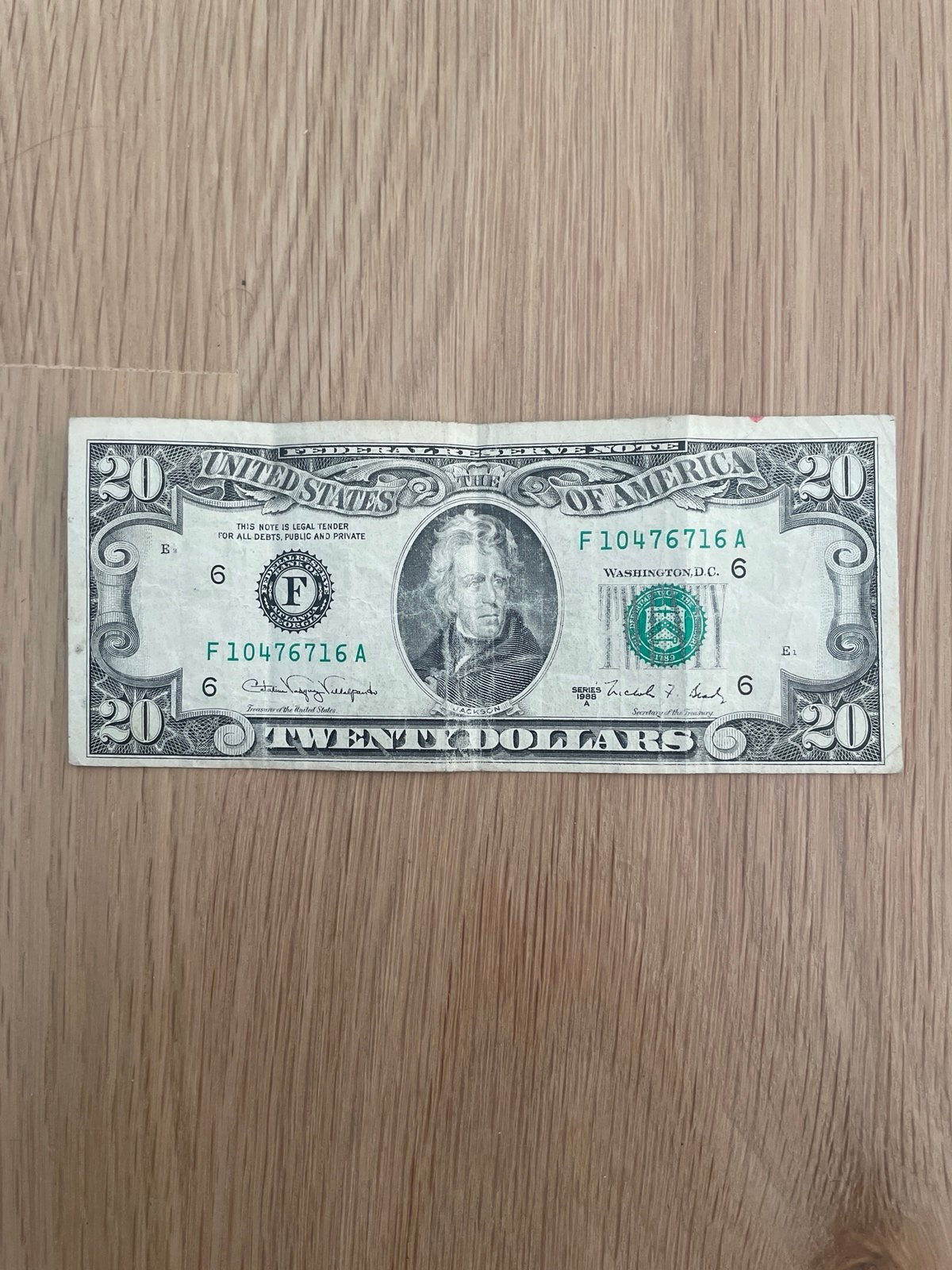 Rare Vintage 1988 20 bill (federal reserve bank note)