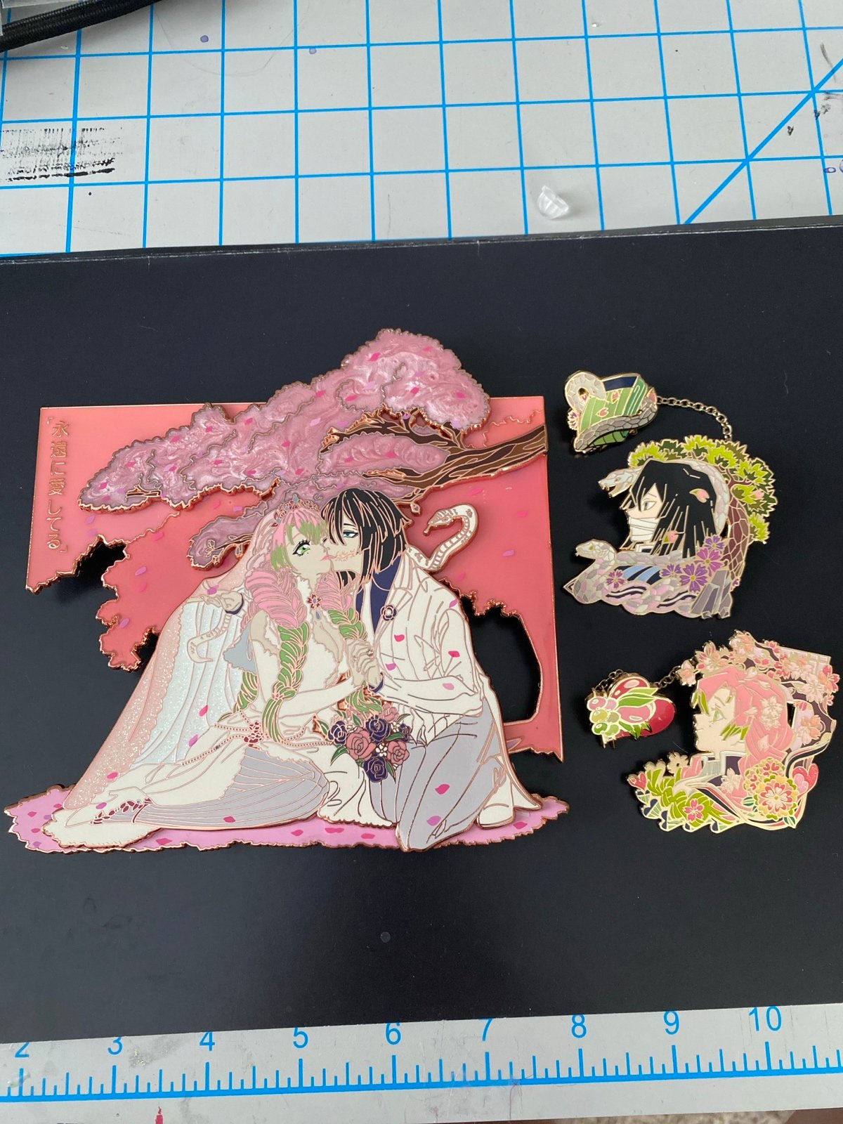 Mitsuri and Obanai Demon Slayer Pin set