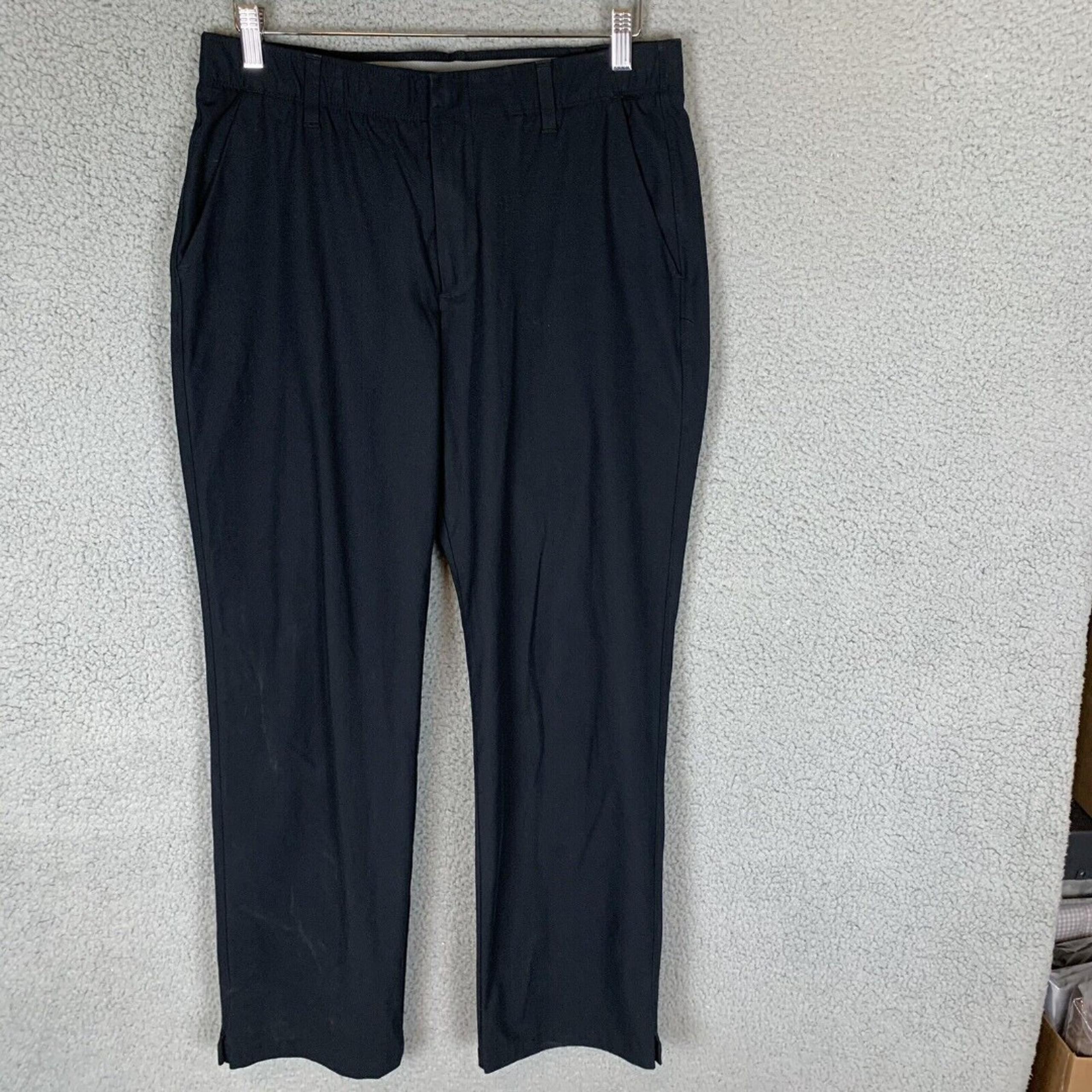 Under Armour Pants Mens 34x31 Black Golf Flat Front Casual Performance
