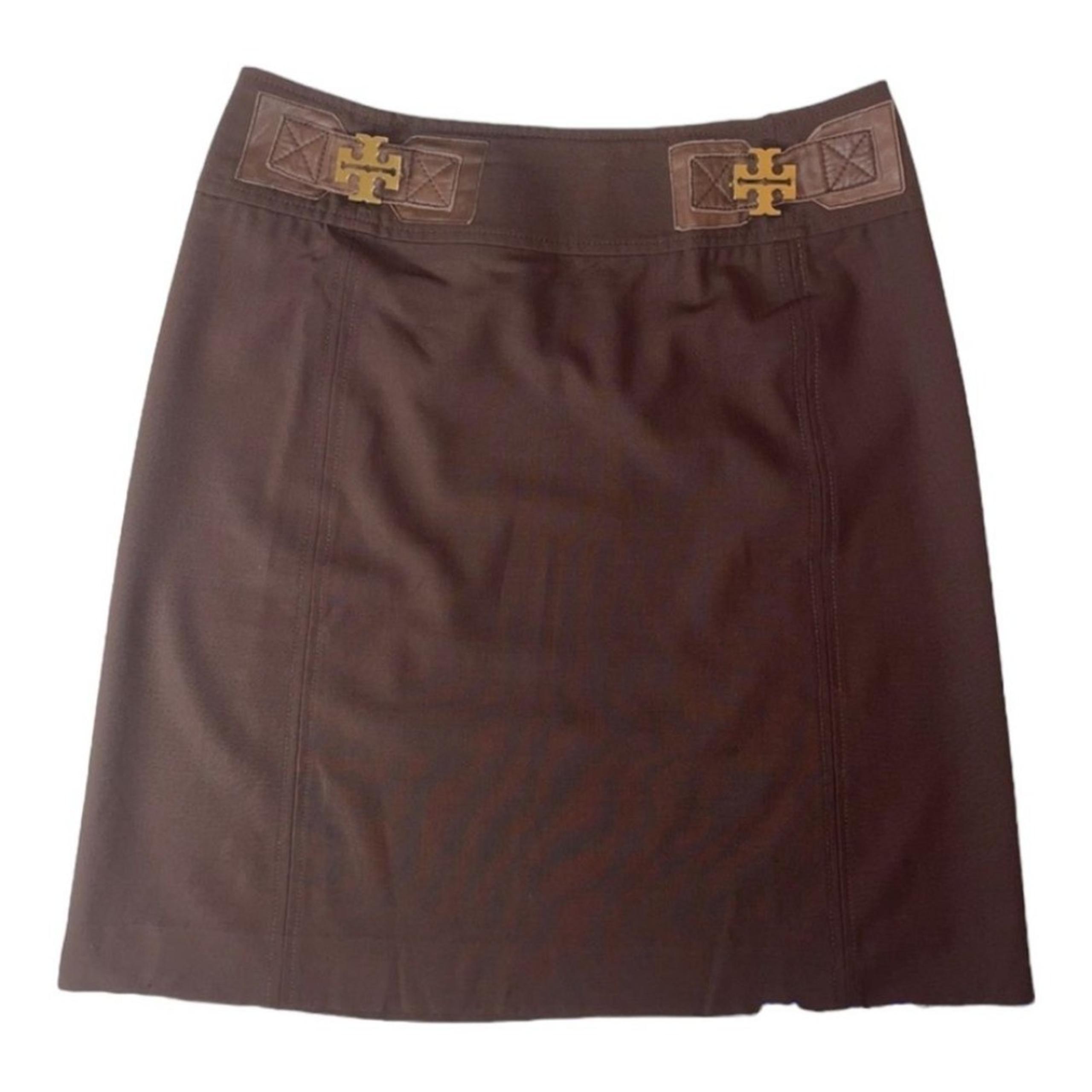 Tory Burch Brown Wool Blend Mini Skirt.Size 0