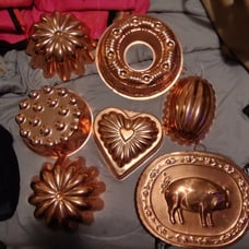 7 Vintage copper in simple skills gelatin decorative molds