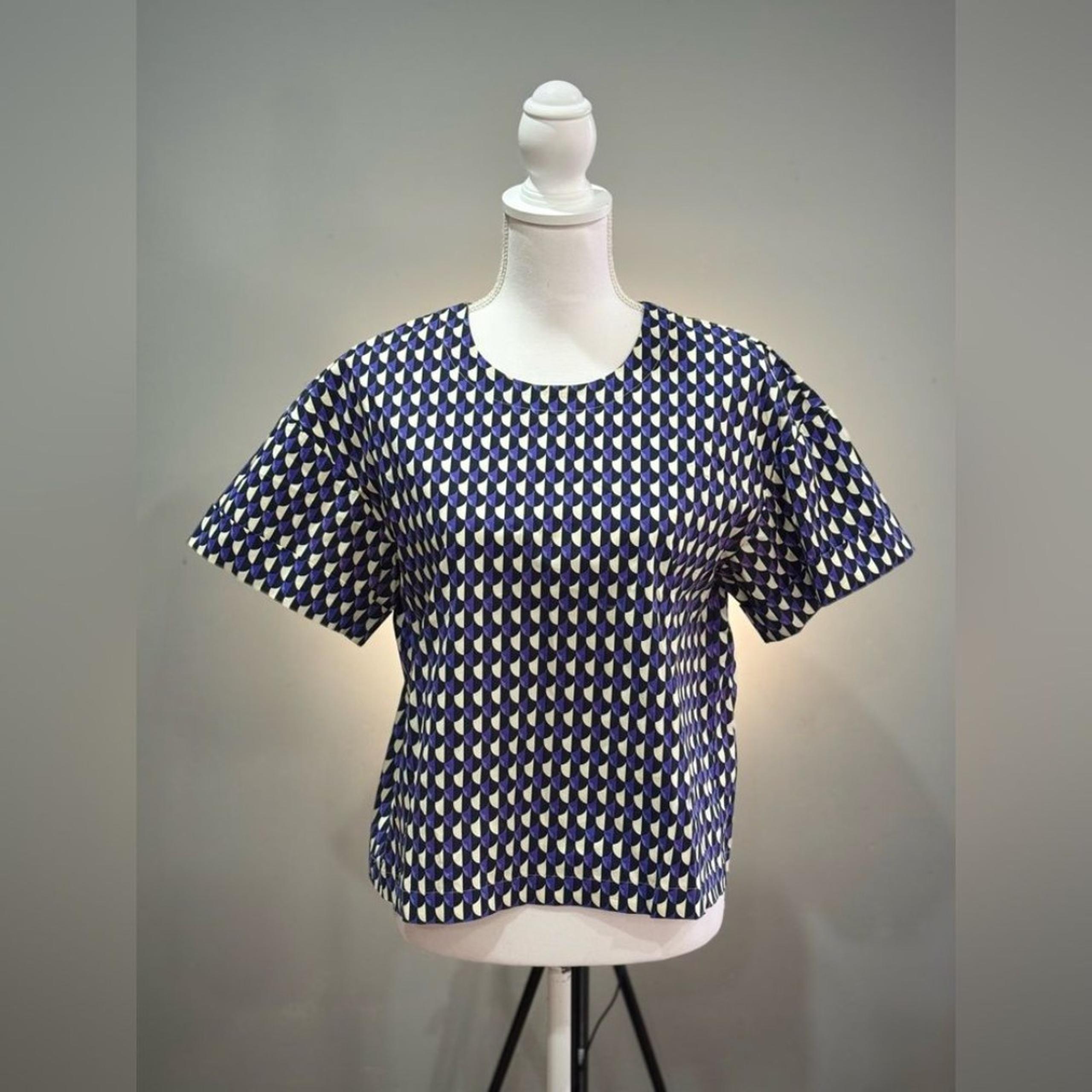 Purple J. Crew Patterned S/S Blouse Size 6 EUC