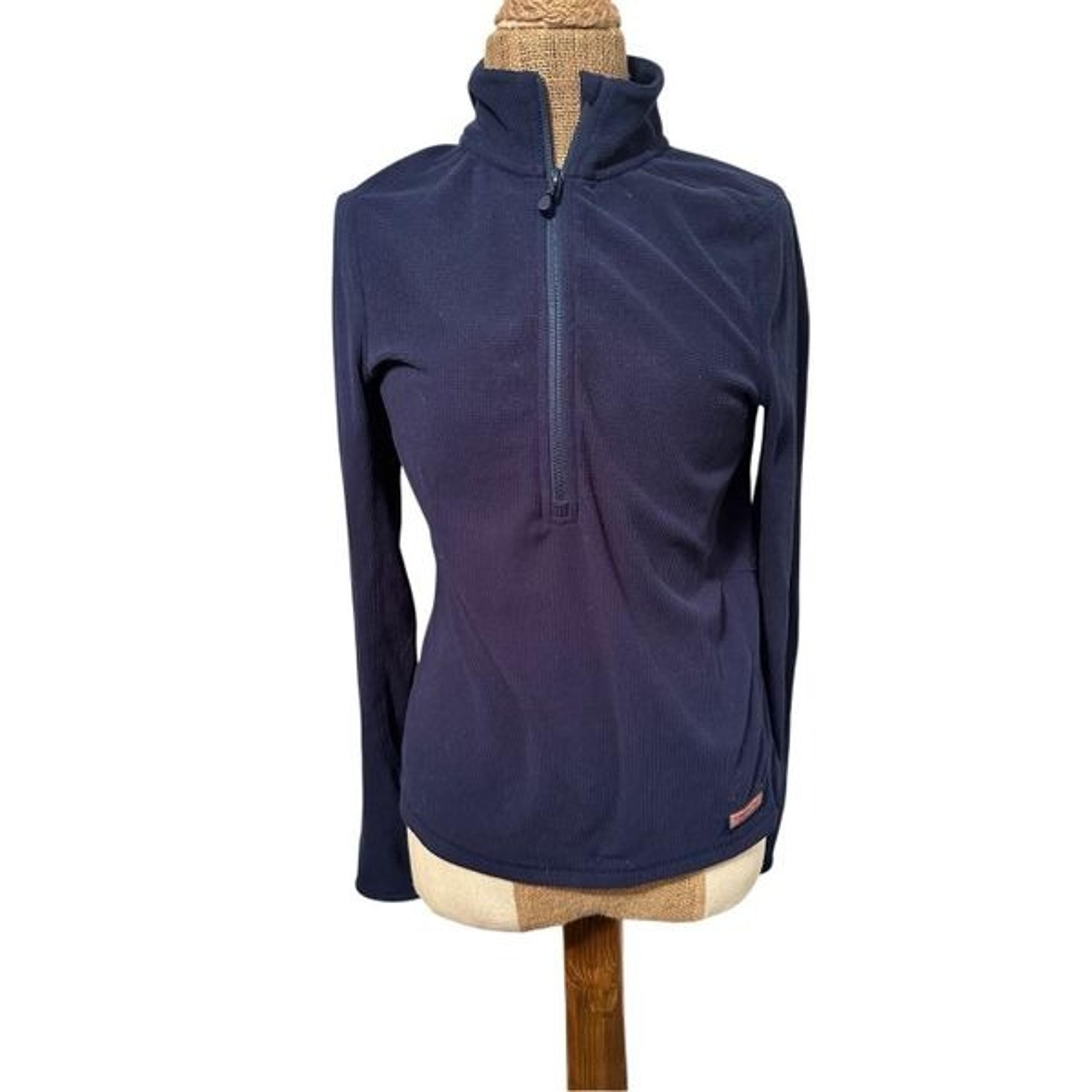 Vineyard Vines 1/4 zip waffle pullover top women’s small navy blue