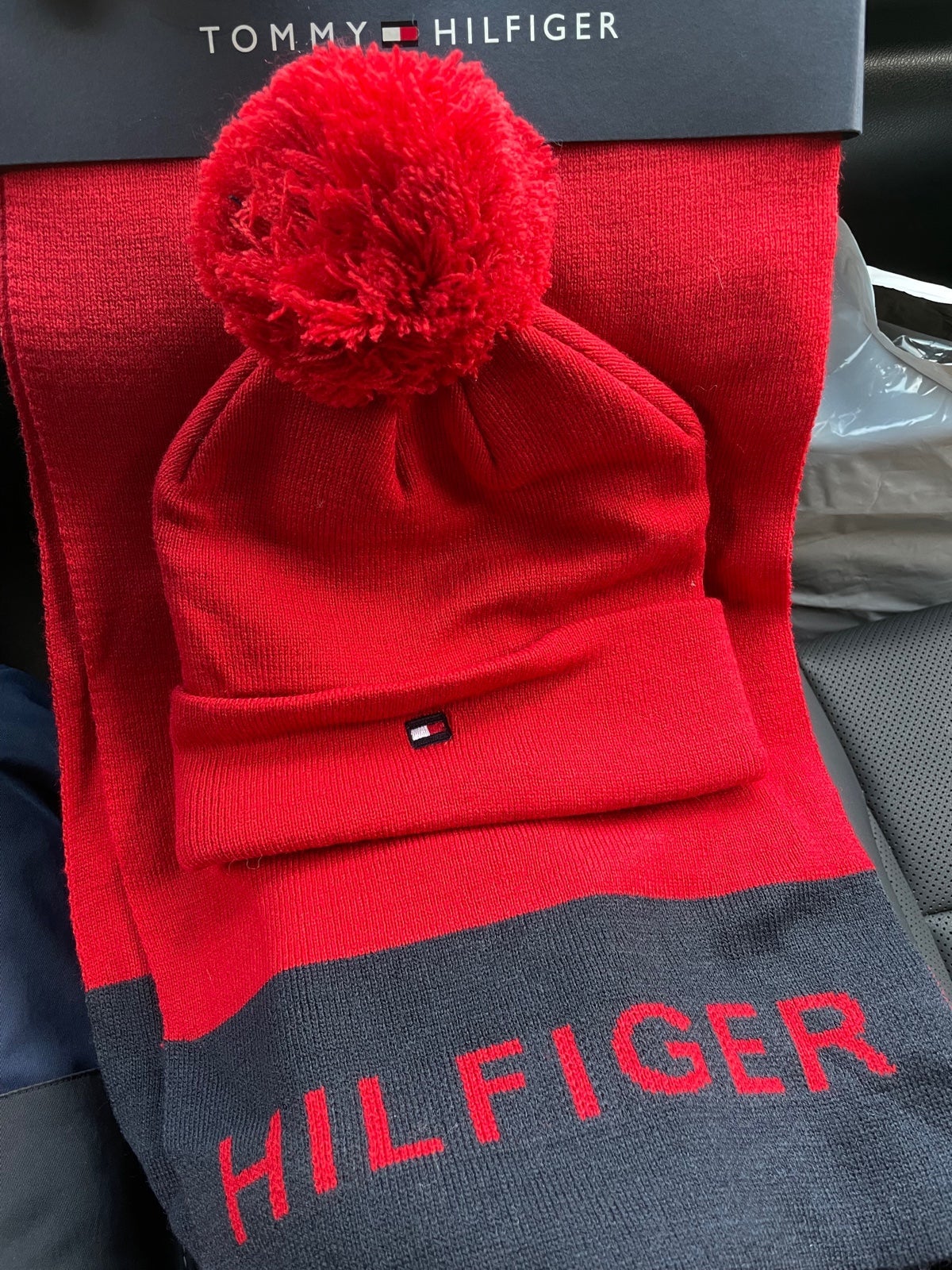 Tommy Hilfiger Flag Patch Beanie & Scarf Set