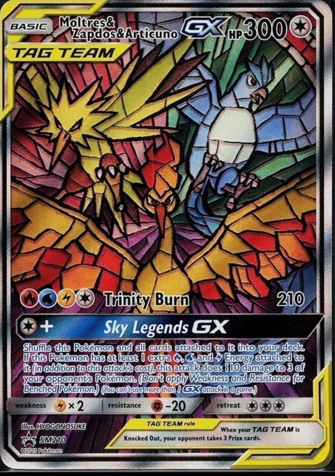 Moltres & Zapdos & Articuno GX Hidden Fates Black Star Promo Full Art NM