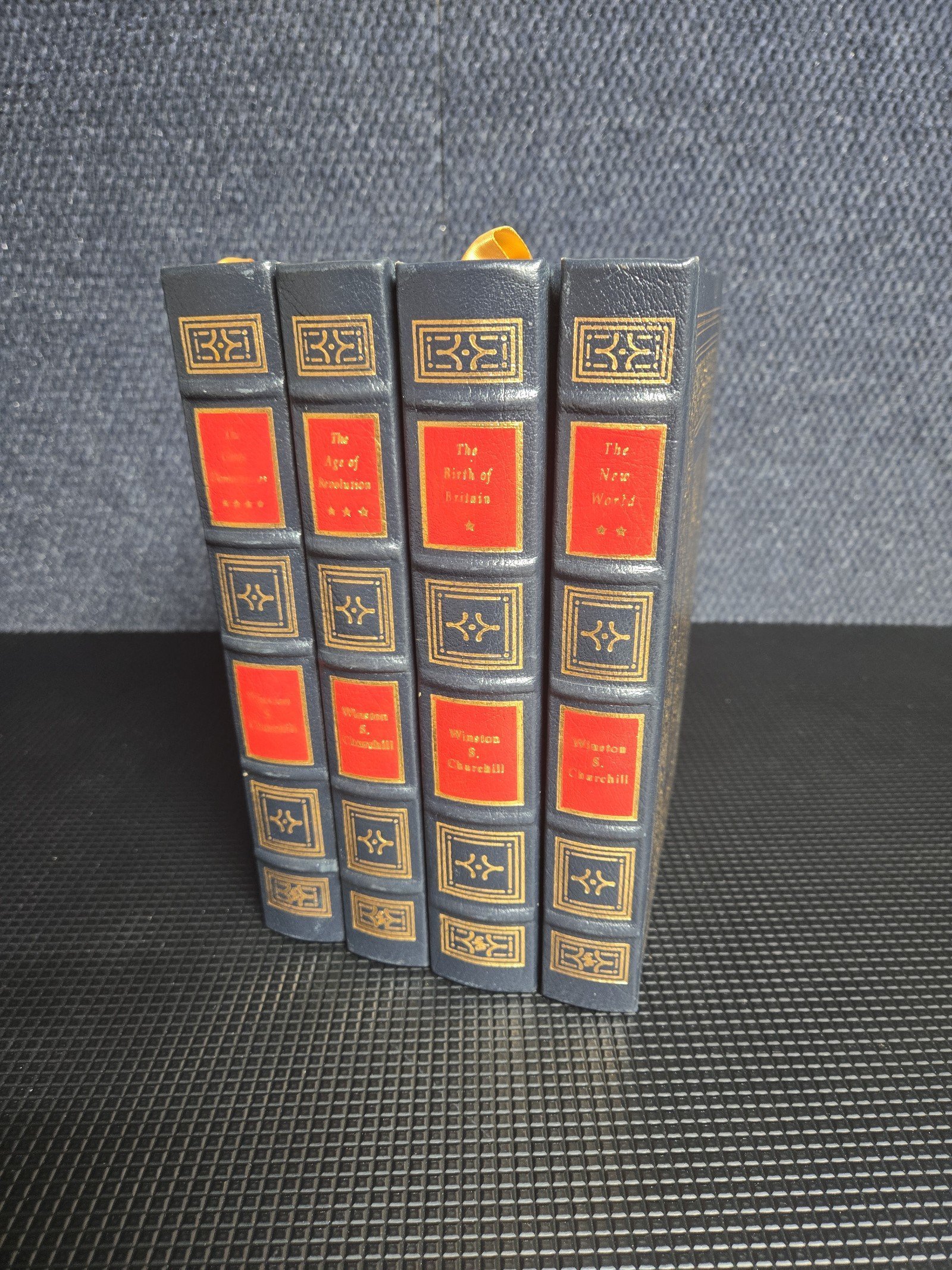 Set of leather history hardcover books