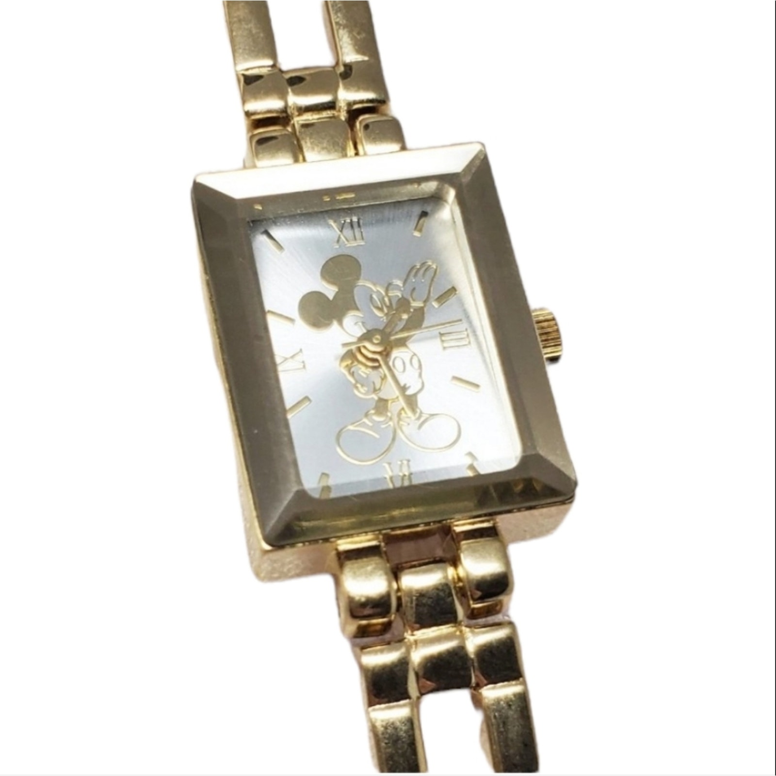 Disney Parks Rectangle Mickey Mouse Metal Band Watch NTW