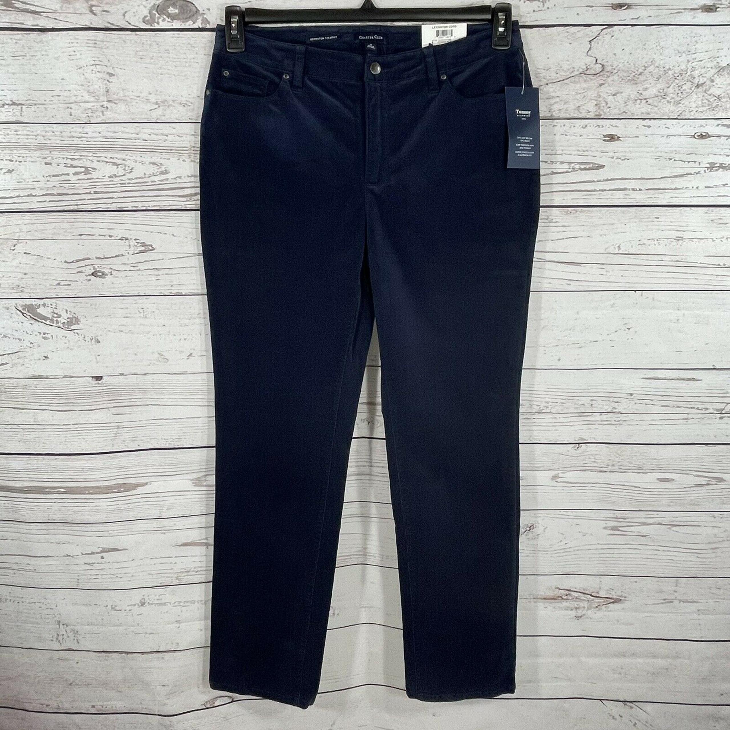 Charter Club SZ 4 Lexington Corduroy Pants Stretch Straight Leg Tummy Slimming