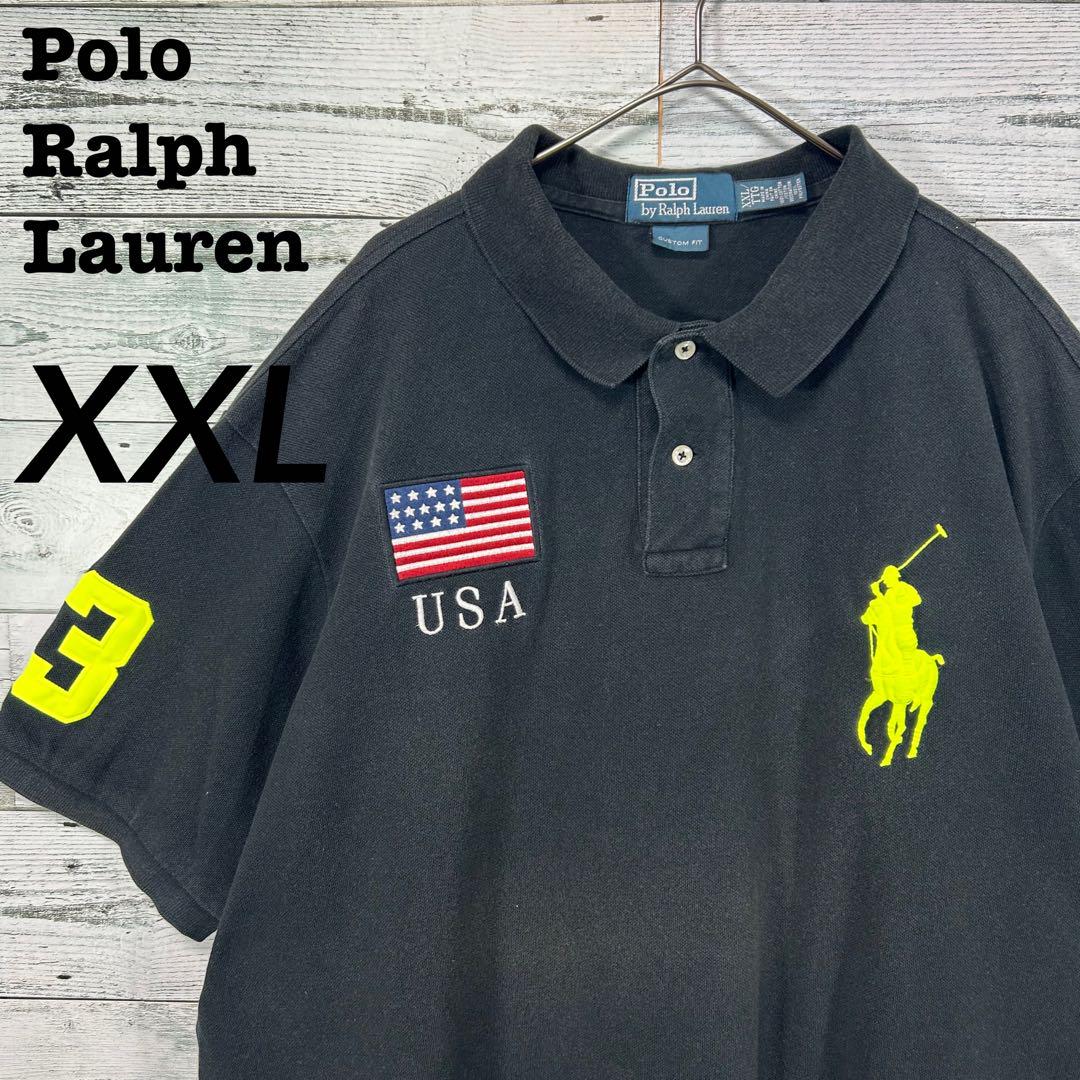 Polo Ralph Lauren Polo Shirt with American Flag Patch, Size XXL